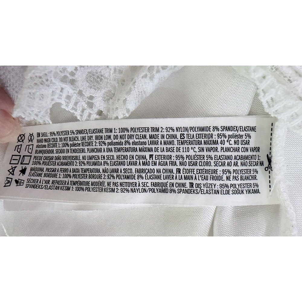 Satin Lace Trim Camisole Top Womens M White Layering Whimsy Fairy Cami Romantic - Picture 5 of 13